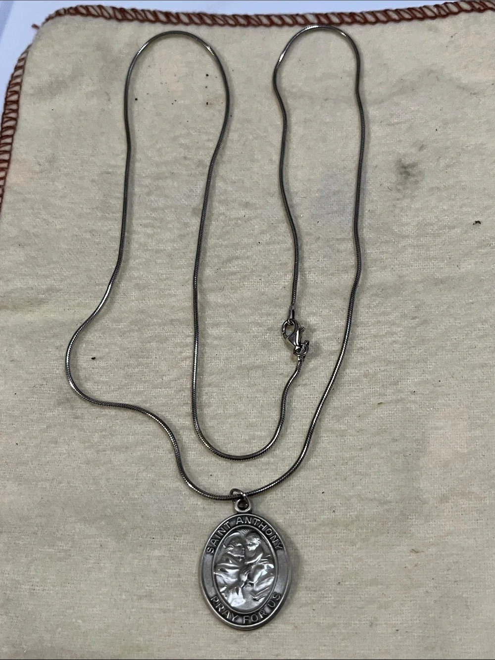 Saint Anthony Devotional Pendant Necklace in 925 Sterling silver Italy